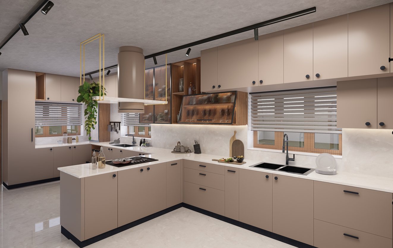 L-shaped modern kitchen